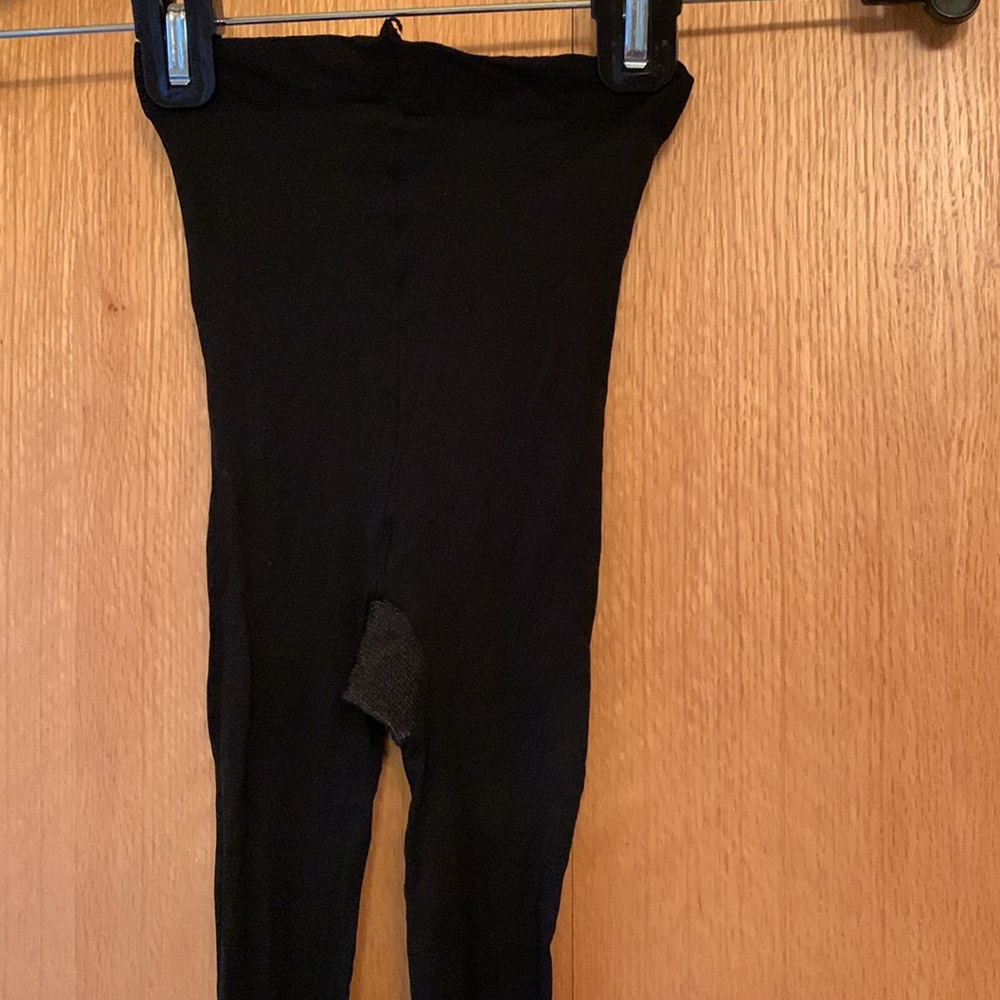 Jockey black opaque sheer hosiery pantyhose tights medium tall EUC